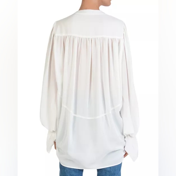 NWT The Kooples Silk Ruffle-Trim Blouse - Picture 4 of 12